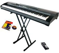 Clifton Stage Piano con pedale di sostegno, alimentatore di rete e supporto per tastiera a doppio punto, spartito e CD karaoke