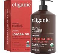 Cliganic Olio di Jojoba puro 100% biologico, 480ml - Naturale pressato a freddo e non raffinato, per capelli e viso utilizzabile anche come olio per massaggi - Con garanzia di 90 giorni