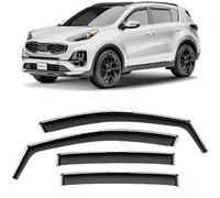 CLIM ART Incasso Deflettori antiturbo Compatibile con Kia Sportage 2016-2021 QL - Accessori Auto - Deflettori finestrini - Deflettore Aria Auto - Protezione Meteo - Facilità di Installazione -4PZ N