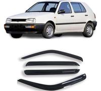 Clim Art Incasso Deflettori Finestrini Auto Antipioggia Antiturbo per VW Golf 3 MK3 III HB 1991-1996,Nero, Facile Montaggio"