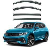 Clim Art Incasso Deflettori Finestrini Auto Antipioggia Antiturbo per VW Tiguan L Allspace MK2 2017-2024,Nero, Facile Montaggio"