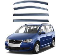 Clim Art Incasso Deflettori Finestrini Auto Antipioggia Antiturbo per VW Touran MK1-1T 2003-2015,Nero, Facile Montaggio"