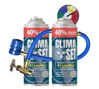 Clima Set Sostituzione gas R134a 2 x 235 g + tubo per aria condizionata auto - per auto 1995-2016 - Refrigeratore per aria condizionata auto - Gas per climatizzatore auto
