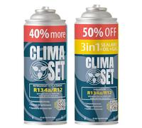 Clima Set Sostituzione gas R134a 3 in 1 1 1 x 235 g per aria condizionata auto R134a 1 x 235 g Refrigeratore per aria condizionata per auto - Gas per aria condizionata per auto