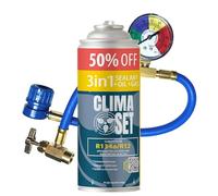 Clima Set Sostituzione per gas R134a 3 in 1 1 x 235 g + tubo per aria condizionata auto 1995-2016 - Refrigeratore per aria condizionata per auto - Gas per climatizzatore auto