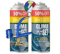 Clima Set Sostituzione per gas R134a 3 in 1 2 x 235 g + tubo per aria condizionata auto 1995-2016 - Refrigeratore per aria condizionata per auto - Gas per aria condizionata per auto