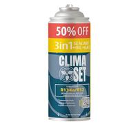 ClimaSet 3in1 R134a Gas refrigerante sostitutivo - Liquido refrigerante per climatizzatore auto con sigillante per climatizzatore e olio - Bombola di gas 1x235 g - Kit di ricarica per climatizzatore