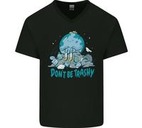 Climate Change Don'T Be Trashy Ambiente Uomo Scollo A V Cotone T-Shirt