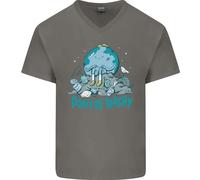 Climate Change Don'T Be Trashy Ambiente Uomo Scollo A V Cotone T-Shirt