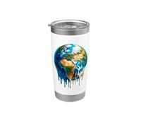 Climate Change Earth Melting Planet Global Warming Bicchiere termico in acciaio inox doppia parete