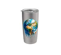 Climate Change Earth Melting Planet Global Warming Bicchiere termico in acciaio inox doppia parete