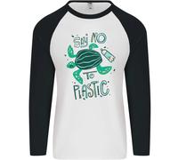 Climate Change Say No To Plastica Uomo L/S Baseball T-Shirt