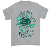 Climate Change Say No To Plastica Uomo T-Shirt 100% Cotone