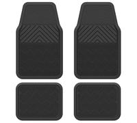 ClimaTex - Set di 4 tappetini in gomma resistenti per auto, camion, furgoni e SUV, resistenti alle intemperie, per la prima fila e la seconda fila, colore: nero