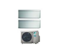 Climatizzatore Condizionatore Daikin Bluevolution Dual Split Serie STYLISH SILVER Inverter 12000+12000 Btu con 2MXM50M9/N Wi-Fi Integrato 12+12