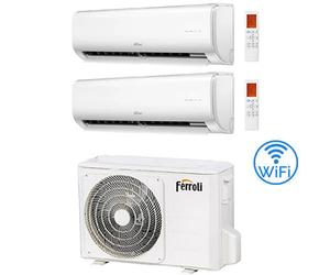 Climatizzatore Condizionatore Ferroli Serie Giada Wifi R32 Dual Split 9000 + 12000 BTU con U.E. 2CP001QF 21000 BTU 21-3 NOVITÀ