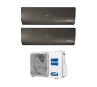 Climatizzatore Condizionatore Haier Dual Split Inverter Flexis Plus Black 12+15