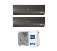 Climatizzatore Condizionatore Haier Dual Split Inverter Flexis Plus Black 7+12