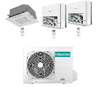 Climatizzatore Condizionatore Hisense Cassetta + Console R32 Trial Split Inverter 9000 + 9000 + 9000 BTU con U.E. 3AMW72U4RJC NOVITÁ Classe A++/A+