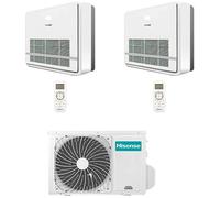 Climatizzatore Condizionatore Hisense Console Serie Turbo R32 Dual Split Inverter 9000 + 12000 BTU con U.E. 2AMW42U4RGC NOVITÁ Classe A++/A+