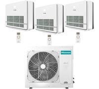 Climatizzatore Condizionatore Hisense Console Serie Turbo R32 Trial Split Inverter 9000 + 9000 + 18000 BTU con U.E. 3AMW72U4RJC NOVITÁ Classe A++/A+