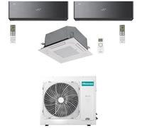 Climatizzatore Condizionatore Hisense Energy Pro X BLACK Wifi + Cassetta R32 Trial Split Inverter 9000 + 9000 + 12000 BTU con U.E. 4AMW81U4RJC Classe