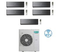 Climatizzatore Condizionatore Hisense Energy Pro X BLACK Wifi R32 Penta Split Inverter 9000 + 9000 + 9000 + 9000 + 9000 BTU con U.E. 5AMW125U4RTA
