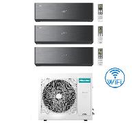 Climatizzatore Condizionatore Hisense Energy Pro X BLACK Wifi R32 Trial Split Inverter 9000 + 9000 + 18000 BTU con U.E. 3AMW72U4RJC Classe A++/A+