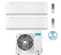 Climatizzatore Condizionatore Hisense Energy Pro X con Wifi R32 Dual Split Inverter 12000 + 18000 BTU con U.E. 3AMW52U4RJC Classe A++/A+