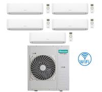 Climatizzatore Condizionatore Hisense Hi Comfort Wifi R32 Penta Split Inverter 7000 + 7000 + 7000 + 12000 + 12000 BTU con U.E. 5AMW125U4RTA