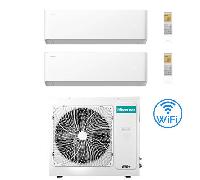 Climatizzatore Condizionatore Hisense Uni HB Wifi R32 Dual Split Inverter 12000 + 12000 BTU con U.E. 3AMW72U4RJC Classe A++/A+