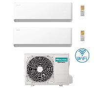 Climatizzatore Condizionatore Hisense Uni HB Wifi R32 Dual Split Inverter 7000 + 9000 BTU con U.E. 2AMW42U4RGC Classe A++/A+