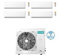 Climatizzatore Condizionatore Hisense Uni HB Wifi R32 Quadri Split Inverter 7000 + 9000 + 9000 + 12000 BTU con U.E. 4AMW81U4RJC Classe A++/A+