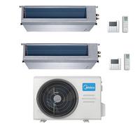 Climatizzatore Condizionatore Midea Canalizzato Dual 12000 + 12000 BTU con U.E. M2OE-18HFN8-Q INVERTER Classe A++/A+