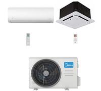 Climatizzatore Condizionatore Midea Cassetta 4 vie Compatta + Xtreme R32 Dual Split Inverter 12000 + 12000 BTU con U.E. M3OA-27HFN8-Q Classe A++/A+