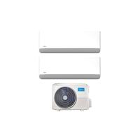 Climatizzatore Condizionatore Midea Dual Split Serie BREEZELESS E inverter 9000+12000 Con M2OG-14HFN8-Q Wi-Fi Integrato 9+12