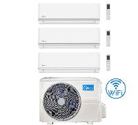 Climatizzatore Condizionatore Midea Elegance R32 WiFi Trial Split 9000 + 12000 + 18000 BTU con U.E. M4OE-28HFN8-Q INVERTER Classe A++/A+