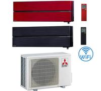 Climatizzatore Condizionatore Mitsubishi Kirigamine Style Rosso + Nero Wifi R32 Dual Split Inverter 12000 + 12000 BTU con U.E. MXZ-3F68VF Classe
