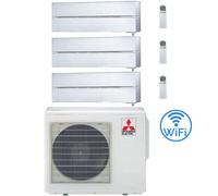 Climatizzatore Condizionatore Mitsubishi Kirigamine Style Wifi R32 Bianco Trial Split Inverter 9000 + 9000 + 18000 BTU con U.E. MXZ-4F80VF3 NOVITÁ