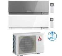 Climatizzatore Condizionatore Mitsubishi Kirigamine Zen Wifi Argento e Bianco Dual Split Inverter 7000 + 12000 BTU con U.E. MXZ-2F42VF