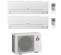 Climatizzatore Condizionatore Mitsubishi Linea Smart R32 MSZ-HR Dual Split Inverter 9000 + 15000 BTU con U.E. MXZ-2HA50VF Classe A++/A+