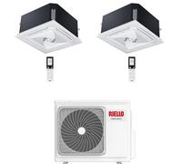 Climatizzatore Condizionatore Riello Cassetta 4 Vie Dual Split Inverter R32 12000 + 18000 BTU con U.E AARIA MULTI 250 PI