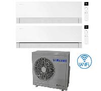 Climatizzatore Condizionatore Samsung WINDFREE PREMIÈRE Essential White Wifi Dual Split R32 Inverter 12000 + 12000 BTU con U.E. AJ068TXJ3KG/EU Classe