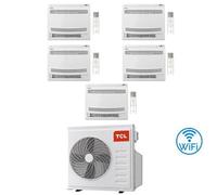 Climatizzatore Condizionatore T onsole Pavimento Wi-Fi R32 Penta Split Inverter 9000 + 9000 + 9000 + 18000 + 18000 BTU con U.E. MT4250 NOVITÁ