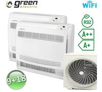 Climatizzatore dual 9000+18000 Btu console pavimento R32 A++/A+ Green Electric E