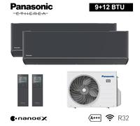 Climatizzatore dual split ETHEREA GRIGIO GRAFITE Panasonic 9000+12000 btu W
