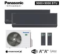 Climatizzatore dual split ETHEREA GRIGIO GRAFITE Panasonic 9000+9000 btu WI