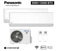 Climatizzatore dual split ETHEREA R32 Panasonic serie 5000+12000 btu con WI