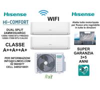 Condizionatore Climatizzatore Hisense Dual Split Inverter Energy Pro Plus R-32 9000+9000 BTU Con 2AMW35U4RGC Wi-Fi Integrato
