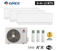 Climatizzatore inverter COSMO trial split Wi-Fi 9000 + 9000 + 12000 Btu GREE R32